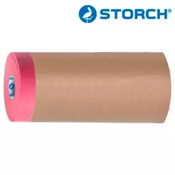 STORCH Укрывная бумага с клейкой красной лентой, УФ- устойчивость180 дней, 10см х 25м (18шт)(487810) - Обои Erfurt Краски Flugger